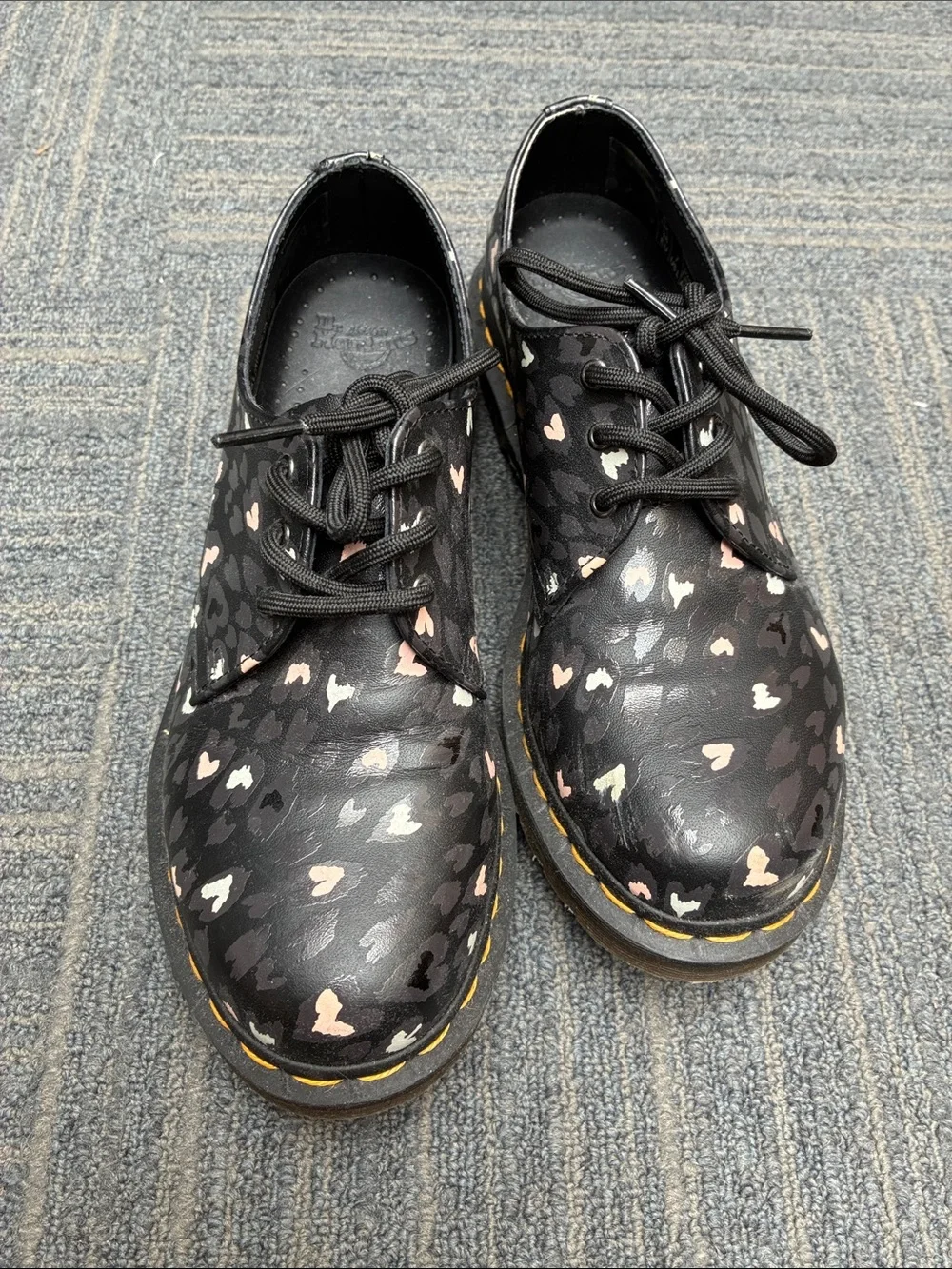 Dr martens heart cheetah print oxfords